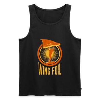 Wing Foil Wing Surf Geschenk Foil Surfer Spruch - Männer Premium Bio Tank Top - Schwarz - Vorne - AI Model Male 178 light (178cm)
