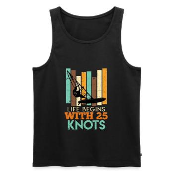 Retro Windsurf Spruch Windsurfer Witz Geschenk - Männer Premium Bio Tank Top - Schwarz - Vorne - AI Model Male 178 light (178cm)