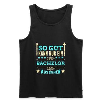 So gut kann nur ein Bachelor aussehen Geschenk - Männer Premium Bio Tank Top - Schwarz - Vorne - Michal (187cm)