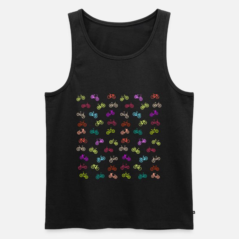 Fahrrad Muster - Männer Premium Bio Tank Top - Schwarz