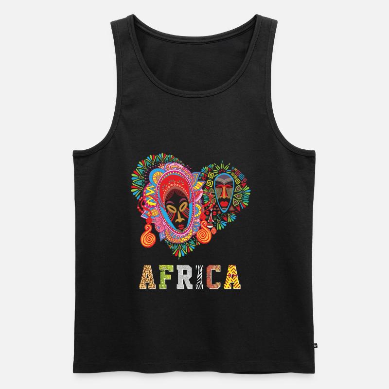 Afrika Muster - Lebensfreude - Männer Premium Bio Tank Top - Schwarz