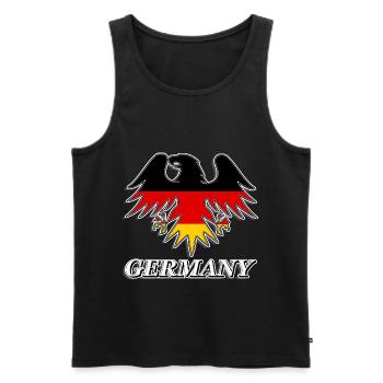germany eagle t-shirt german flag tshirt tee - Men's Premium Organic Tank Top - black - Front - AI Model Male 178 light (178cm)