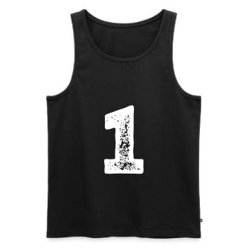 First birthday, No. 1 for boys & girls - Men's Premium Organic Tank Top - black - Front - AI Model Male 178 light (178cm)