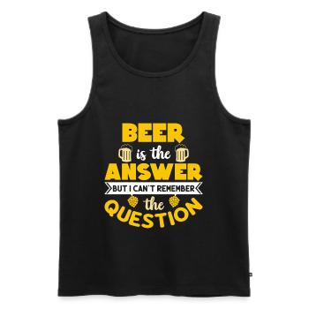 Beer is the answer - Men's Premium Organic Tank Top - black - Front - AI Model Male 178 light (178cm)