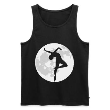 Dancer in front of a full moon - Men's Premium Organic Tank Top - black - Front - AI Model Male 178 light (178cm)