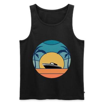 Boat Captain Gift Ship Boat Owner Captain - Men's Premium Organic Tank Top - black - Front - AI Model Male 178 light (178cm)