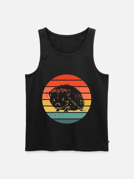 Hedgie Retro Sunset Hérisson - Débardeur bio Premium Homme - noir