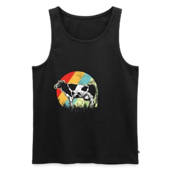 vache - Débardeur bio Premium Homme - noir - Devant - Michal (187cm)