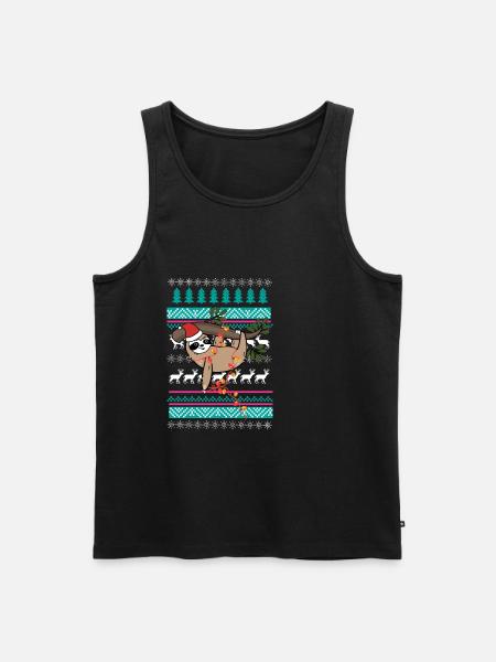faultier pullover weihnachten geschenk - Männer Premium Bio Tank Top - Schwarz
