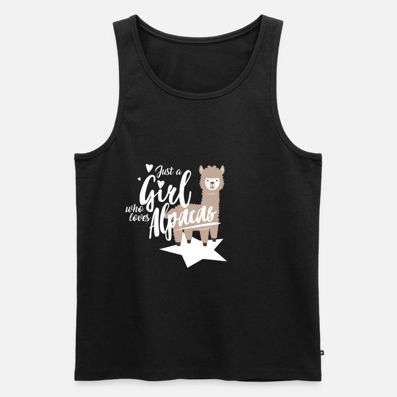 Alpaka - Männer Premium Bio Tank Top - Schwarz