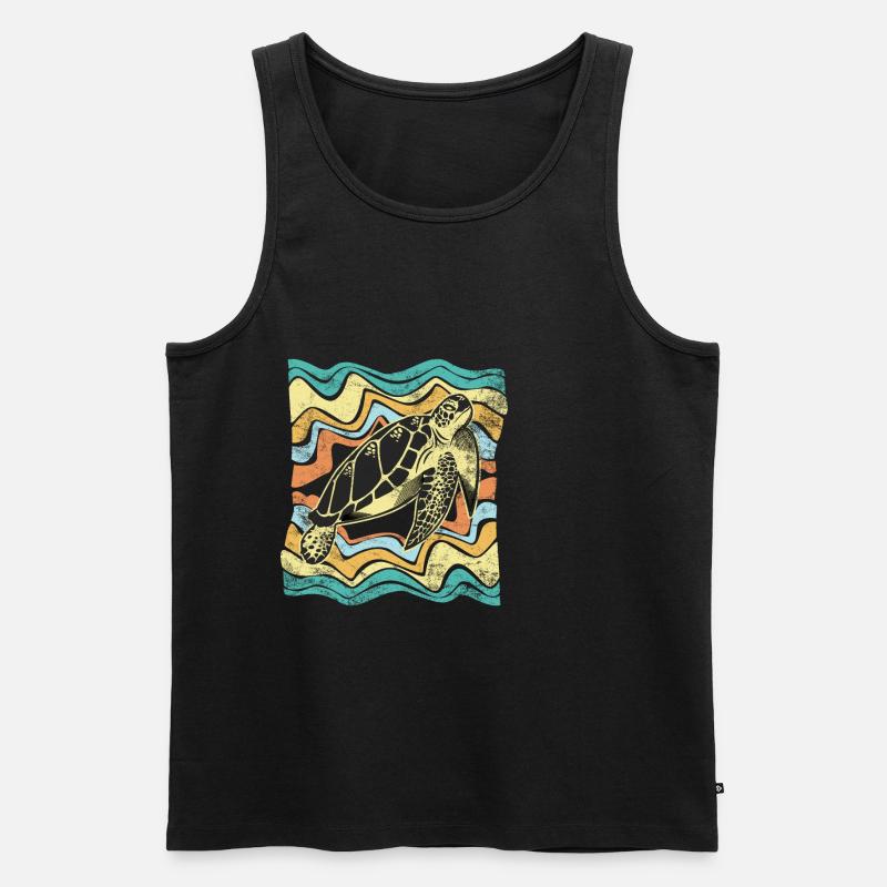 turtle - Men's Premium Organic Tank Top - black