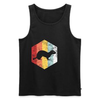 Frettchen - Männer Premium Bio Tank Top - Schwarz - Vorne - AI Model Male 178 light (178cm)