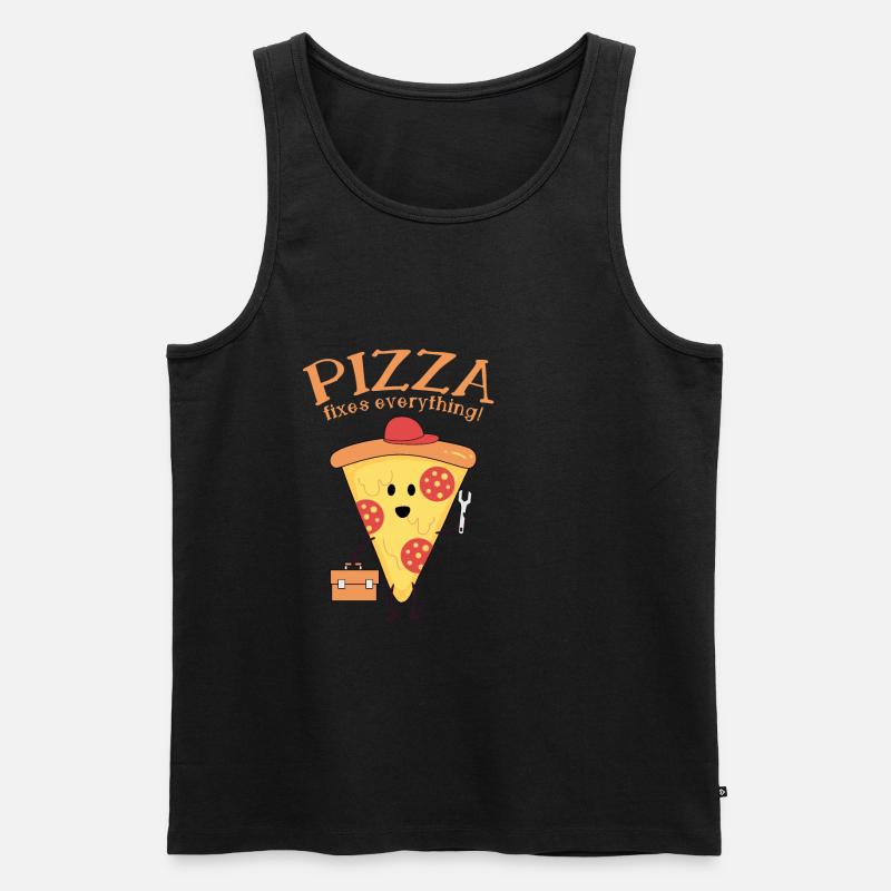 pizza - Männer Premium Bio Tank Top - Schwarz