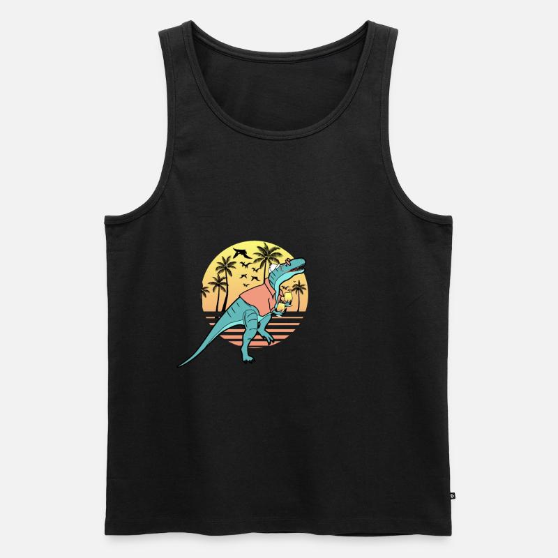 dinosaurier - Männer Premium Bio Tank Top - Schwarz