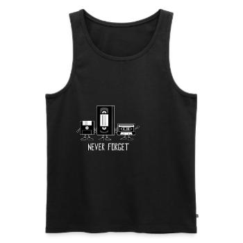runder geburtstag geschenk kasette alt - Männer Premium Bio Tank Top - Schwarz - Vorne - AI Model Male 178 light (178cm)