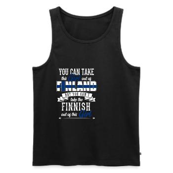 Finland - Men's Premium Organic Tank Top - black - Front - AI Model Male 178 light (178cm)