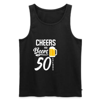 Bière anniversaire - Débardeur bio Premium Homme - noir - Devant - Michal (187cm)
