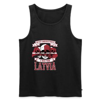 lettland - Männer Premium Bio Tank Top - Schwarz - Vorne - AI Model Male 178 light (178cm)