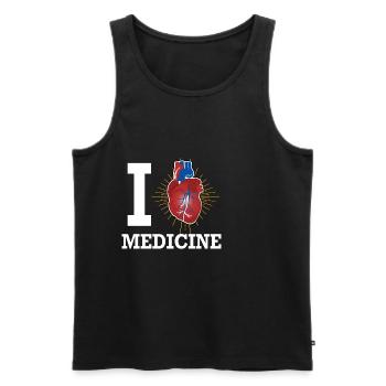 Médecine étudiant médecin idée cadeau - Débardeur bio Premium Homme - noir - Devant - AI Model Male 178 light (178cm)