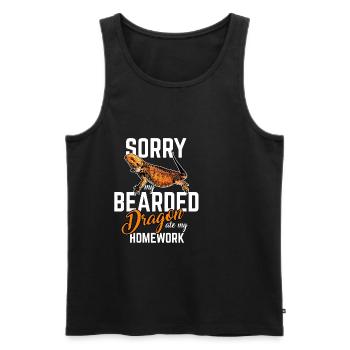 Bartagame - Männer Premium Bio Tank Top - Schwarz - Vorne - AI Model Male 178 light (178cm)