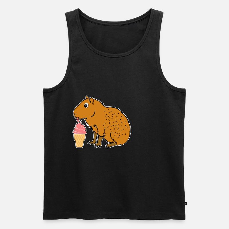 Crème glacée Capybara - Débardeur bio Premium Homme - noir