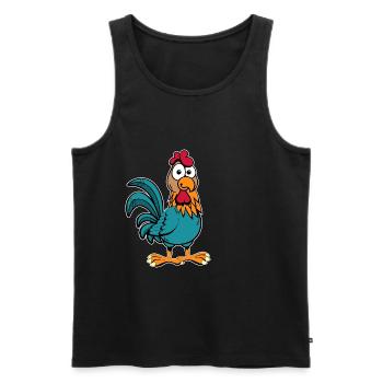 Hahn Huhn - Männer Premium Bio Tank Top - Schwarz - Vorne - Michal (187cm)