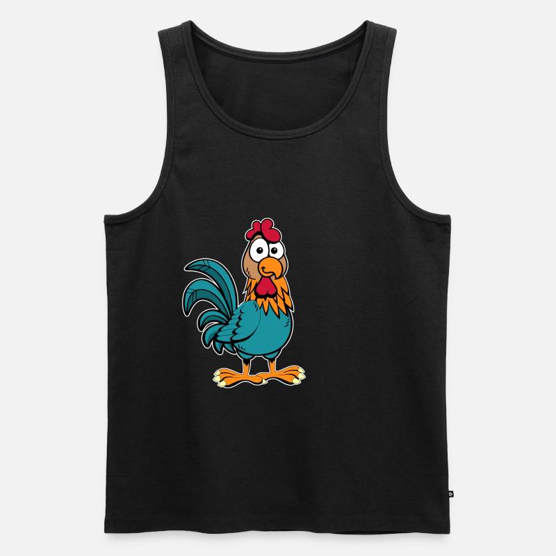 Hahn Huhn - Männer Premium Bio Tank Top - Schwarz