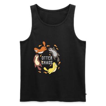 Otter - Männer Premium Bio Tank Top - Schwarz - Vorne - Michal (187cm)