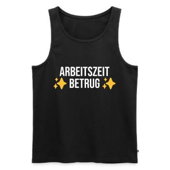 Arbeitszeitbetrug - Deutsche Memes - Männer Premium Bio Tank Top - Schwarz - Vorne - AI Model Male 178 light (178cm)
