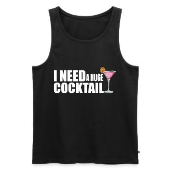 boire, drôle, énorme, cocktail, adulte, humour, - Débardeur bio Premium Homme - noir - Devant - AI Model Male 178 light (178cm)