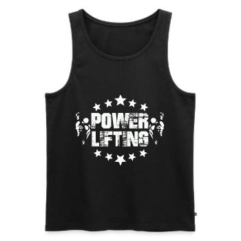 Power Lifting Musculation Sport cadeau - Débardeur bio Premium Homme - noir - Devant - AI Model Male 178 light (178cm)