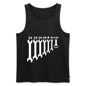 0,33 mécanicien d'alcool à clé - Débardeur bio Premium Homme - noir - Devant - Michal (187cm)