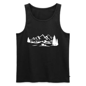 Arbre, Nature, Plein air, Forêt, Arbres, Protection de l’environnement - Débardeur bio Premium Homme - noir - Devant - Michal (187cm)