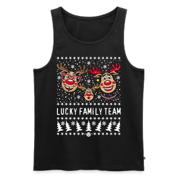 93 LUCKY FAMILY TEAM Papa Mama 1 Kind Winter - Männer Premium Bio Tank Top - Schwarz - Vorne - Michal (187cm)