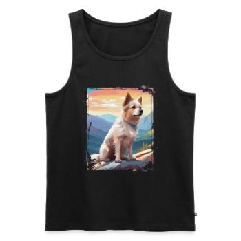 Wanderung mit meinem Vierbeiner Hund - Männer Premium Bio Tank Top - Schwarz - Vorne - AI Model Male 178 light (178cm)