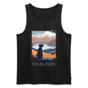 Hiking Buddy - Votre compagnon de randonnée au sommet - Débardeur bio Premium Homme - noir - Devant - AI Model Male 178 light (178cm)