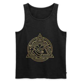 Horus Logo - Men's Premium Organic Tank Top - black - Front - AI Model Male 178 light (178cm)