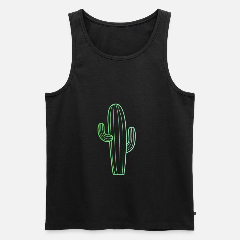 Kaktus - Männer Premium Bio Tank Top - Schwarz