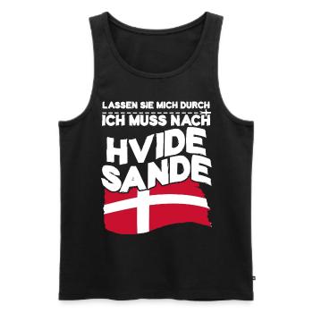 Hvide Sande Ringkøbing Fjord - Männer Premium Bio Tank Top - Schwarz - Vorne - AI Model Male 178 light (178cm)