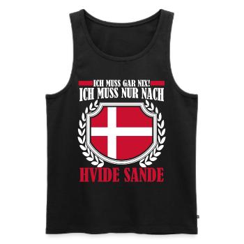 Hvide Sande Spruch Ringkøbing Fjord - Männer Premium Bio Tank Top - Schwarz - Vorne - AI Model Male 178 light (178cm)