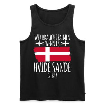 Hvide Sande Holmsland Klit Dänemark - Männer Premium Bio Tank Top - Schwarz - Vorne - AI Model Male 178 light (178cm)