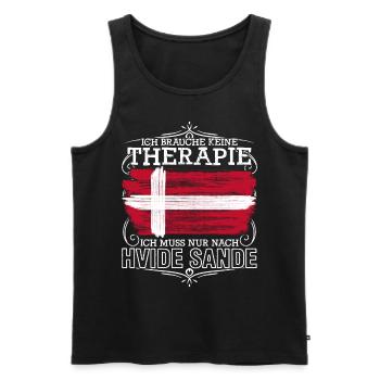 Hvide Sande Holmsland Klit - Männer Premium Bio Tank Top - Schwarz - Vorne - AI Model Male 178 light (178cm)