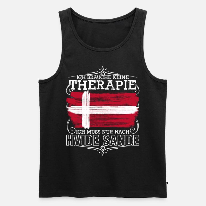 Hvide Sande Holmsland Klit - Männer Premium Bio Tank Top - Schwarz