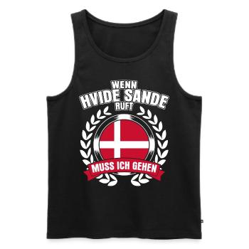 Hvide Sande Holmsland Klit Witz Dänemark - Männer Premium Bio Tank Top - Schwarz - Vorne - AI Model Male 178 light (178cm)