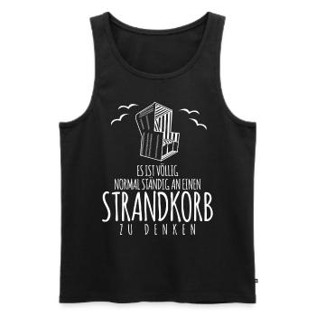Strandkorb Nordsee Ostsee Strandkörbe - Männer Premium Bio Tank Top - Schwarz - Vorne - Michal (187cm)