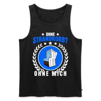 Strandkorb Ostsee Nordsee Strandkörbe - Männer Premium Bio Tank Top - Schwarz - Vorne - Michal (187cm)