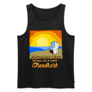 Strandkorb Ostsee Nordsee Strandkörbe - Männer Premium Bio Tank Top - Schwarz - Vorne - Michal (187cm)
