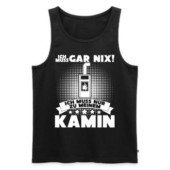 Kamin Kaminofen Brennholz Ofen - Männer Premium Bio Tank Top - Schwarz - Vorne - Michal (187cm)