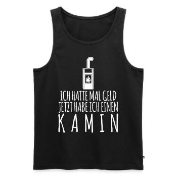 Kamin Brennholz Ofen Kaminofen - Männer Premium Bio Tank Top - Schwarz - Vorne - Michal (187cm)
