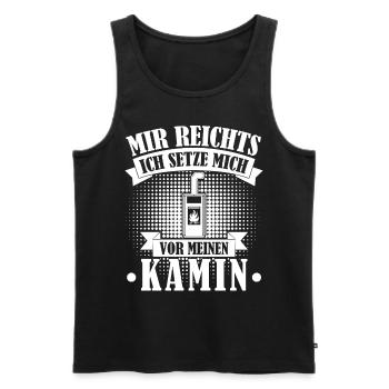 Kamin Ofen Brennholz Kaminofen - Männer Premium Bio Tank Top - Schwarz - Vorne - Michal (187cm)